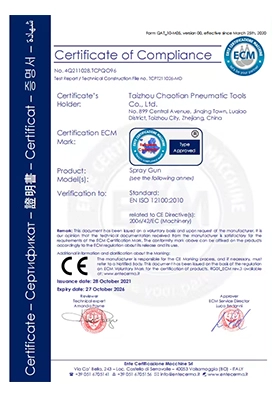 certificate of compliance